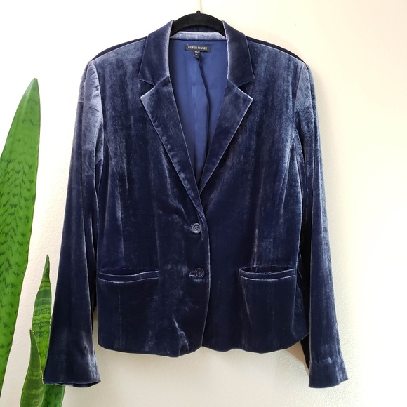 Eileen Fisher Velvet Jacket Blazer M 